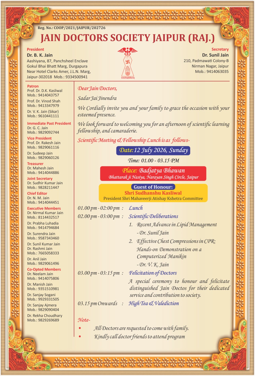 Scientific Meeting & Fellowship Lunch